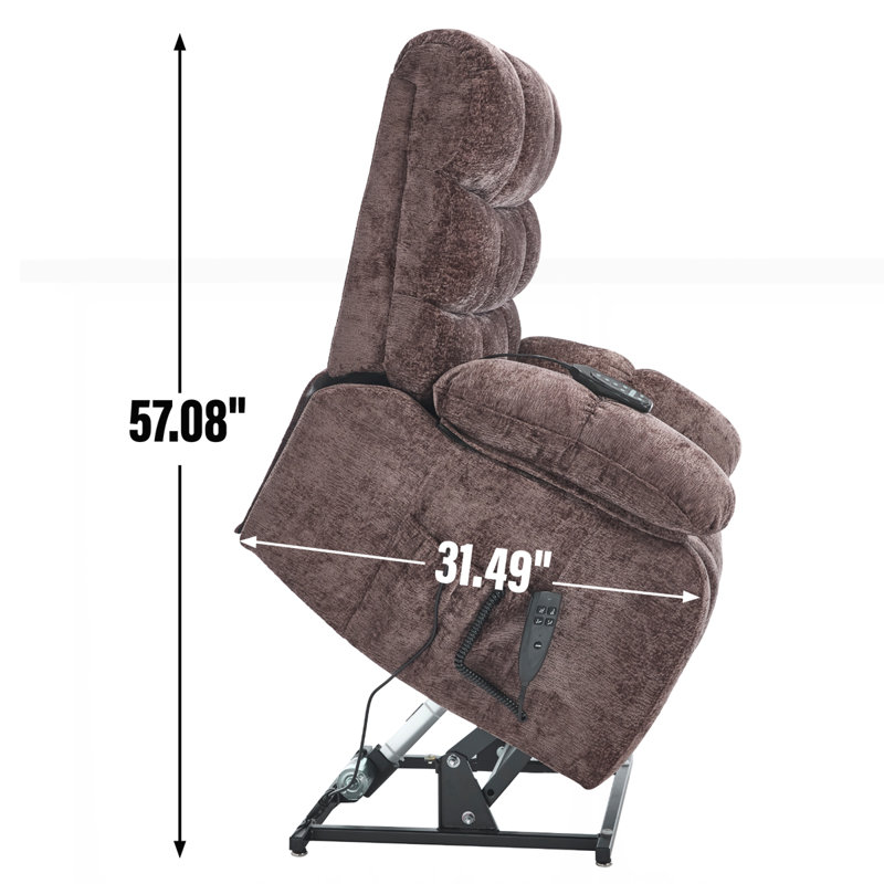 Electric Power Lift Recliners with Power-Remote, Brown