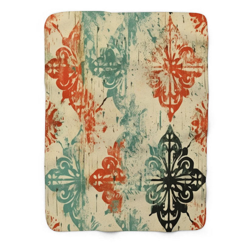 Motifs artistiques - couverture en sherpa de qualité supérieure 1 pièce, Lit simple