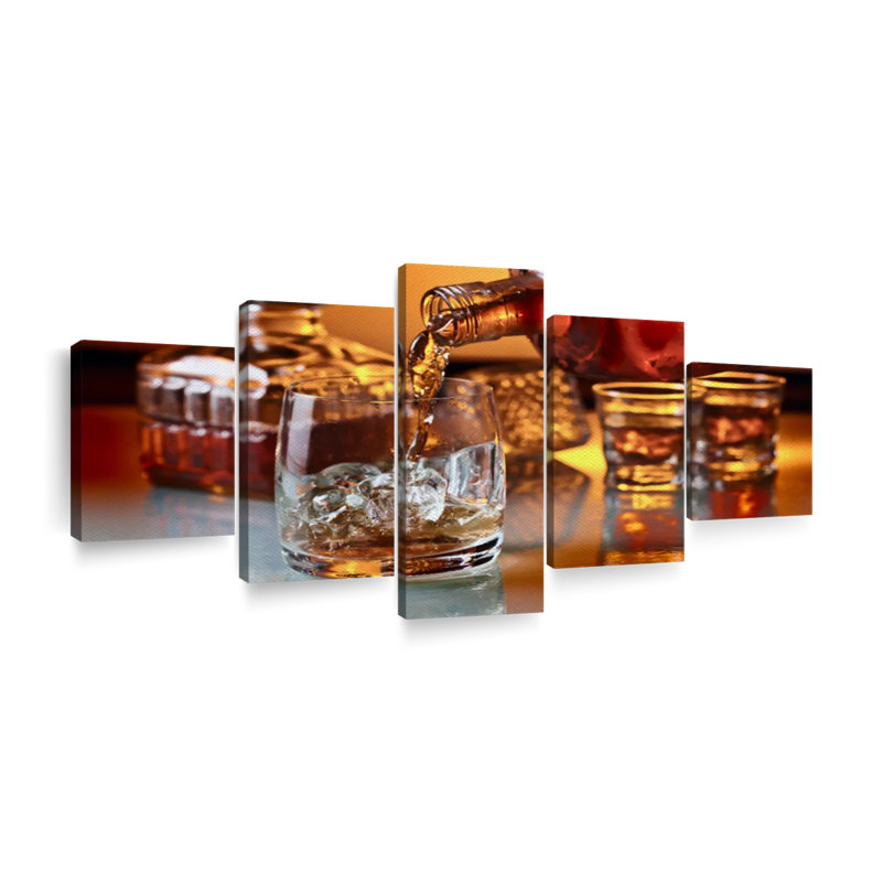" Whiskey " 5 - Pieces, 24" H x 55" W x 1.25" D