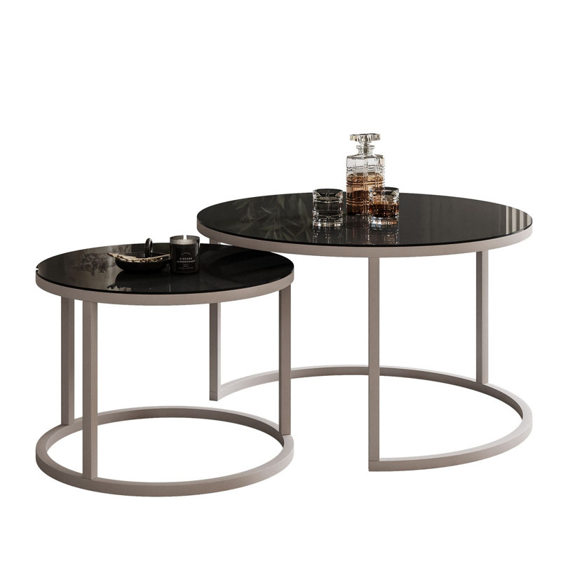 Cordey Coffee Table, Black glass