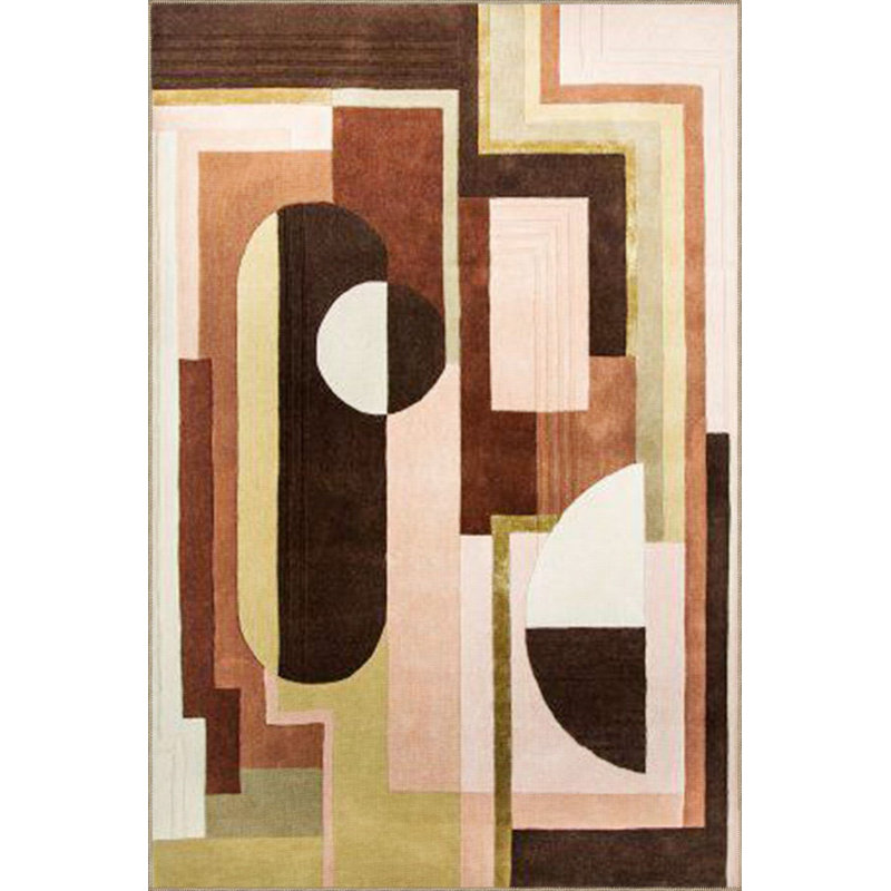 Tapis décoratif à motif géométrique moderne, Sous-tapis carré 3 pi 3 po inclus
