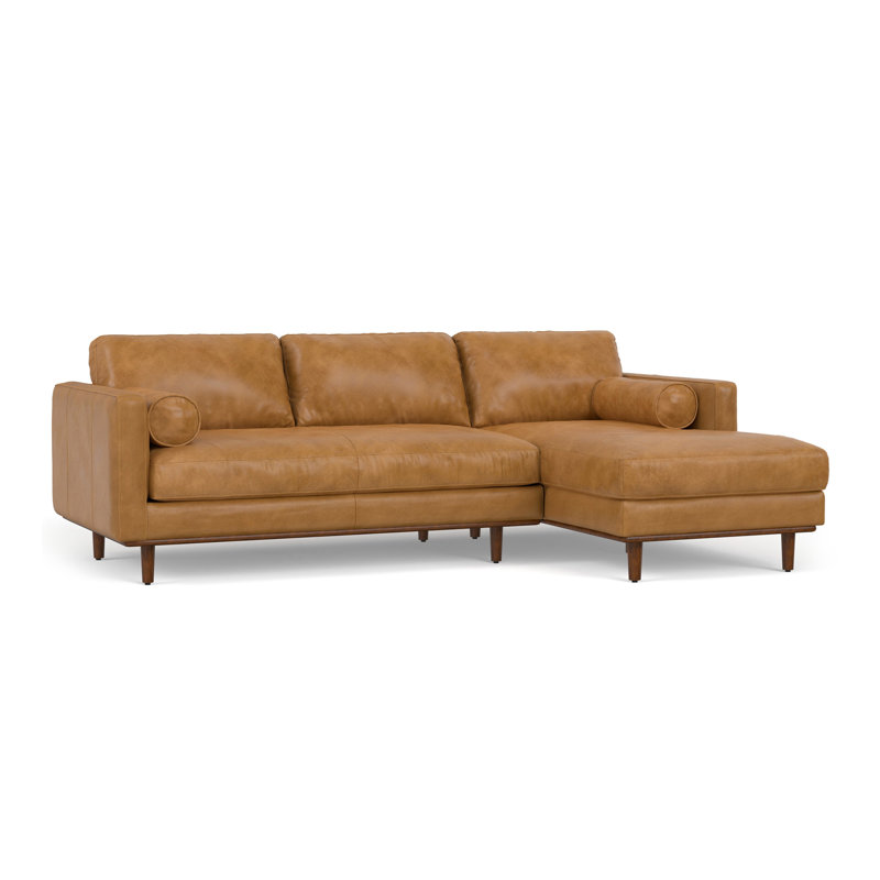 Morrison Sectional Sofa, Right Hand Facing, Light Brown Leather