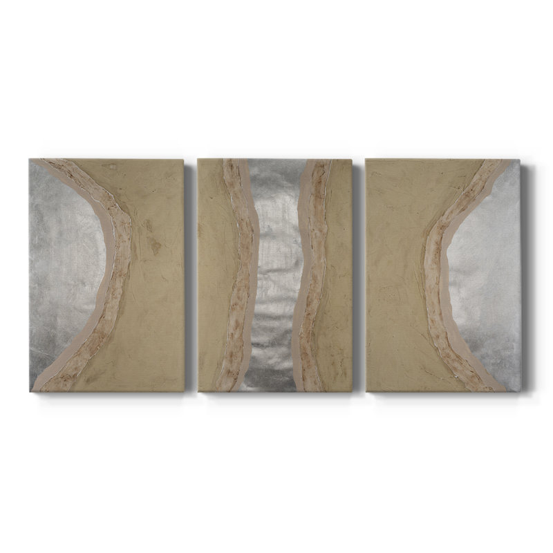 Silver Lake I - Toile tendue avec châssis sur mesure - 3 pièces, H 12 po x l 24 po
