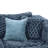 Modular Sectional Sofa 135.4" Compression Sofa Couch Cozy Sectional Couch with Two Movable Ottomans for Living Room, Blue-192419189
