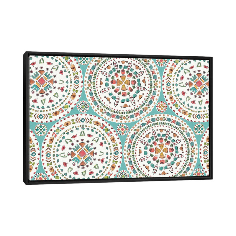 « désert fleuri xii », reproduction d’impression sur toile, H 18 po x l 26 po x P 1,5 po, Toile avec cadre noir, Pas de tapis