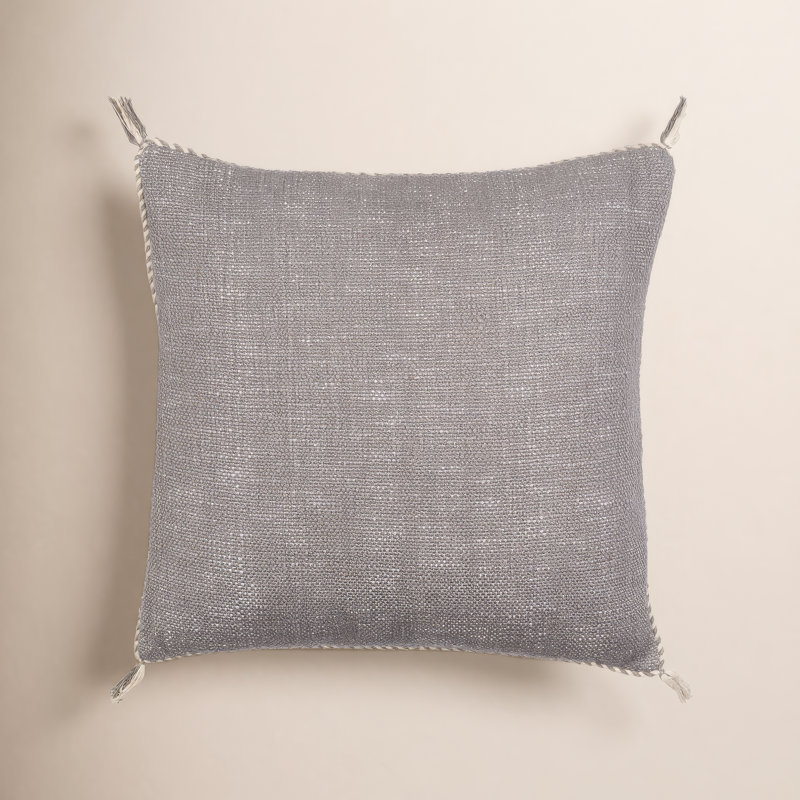 Tenor Tassels Reversible Throw Pillow, 22"H x 22"W, Down, Cream/Black