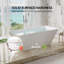 Baignoire de trempage autoportante de 60 pouces, 65 gallons, 100% acrylique vierge pure avec drain et trop-plein, blanc brillant