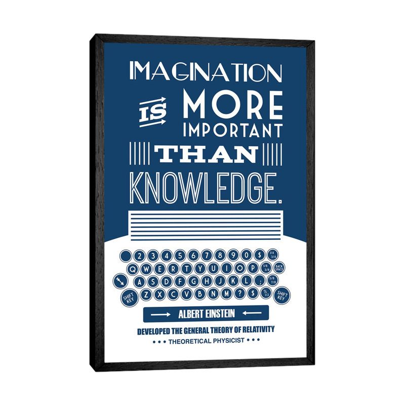 Imagination Is More Important Than Knowledge by Benton Park Prints - Gallery-Wrapped Canvas Giclée on Canvas, Black Framed