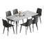 Modern Dining Chair – Upholstered Faux Leather Seats with Sturdy Metal Legs-400168890-395656556
