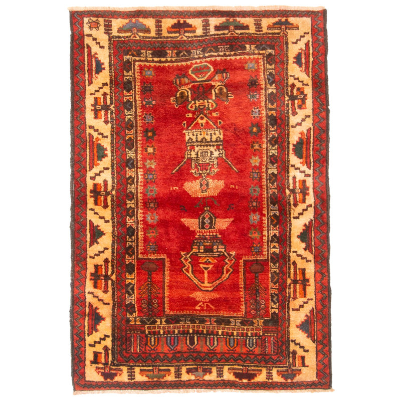 Tapis rouge Teimani 2 pi 9 po x 4 pi 0 po