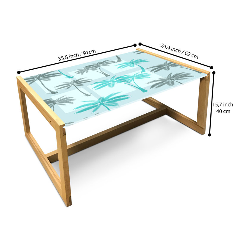 Isaiahs Trestle Coffee Table, 40cm H x 91cm W x 62cm D