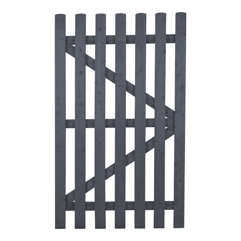 150 cm H x 90 cm W Solid Wood Gate Fencing, Grey