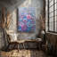 Toile, composition florale éthérée onirique avec un ensemble dense de fleurs murales pastel douces, y compris des roses délicates-988479305