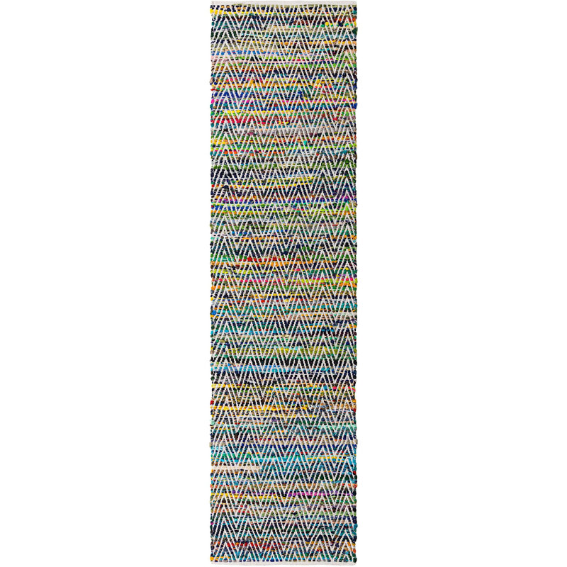 Cotton Abstract Indoor Rug, Runner 2'2" x 6'