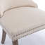 Chaise de salle à manger rembourrée à oreilles avec garniture cloutée et pieds en bois massif, ensemble de 2-1000505331-1000505334