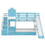 Lit superposé simple au-dessus de simple, lit superposé château avec 2 tiroirs, 3 tablettes et glissade, lit superposé en bois massif-1716009920-1716009922