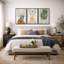 «Mid Century Modern Boho», pastel vert géométrique, feuille de palmier jungle-119395828-87392636-87392637