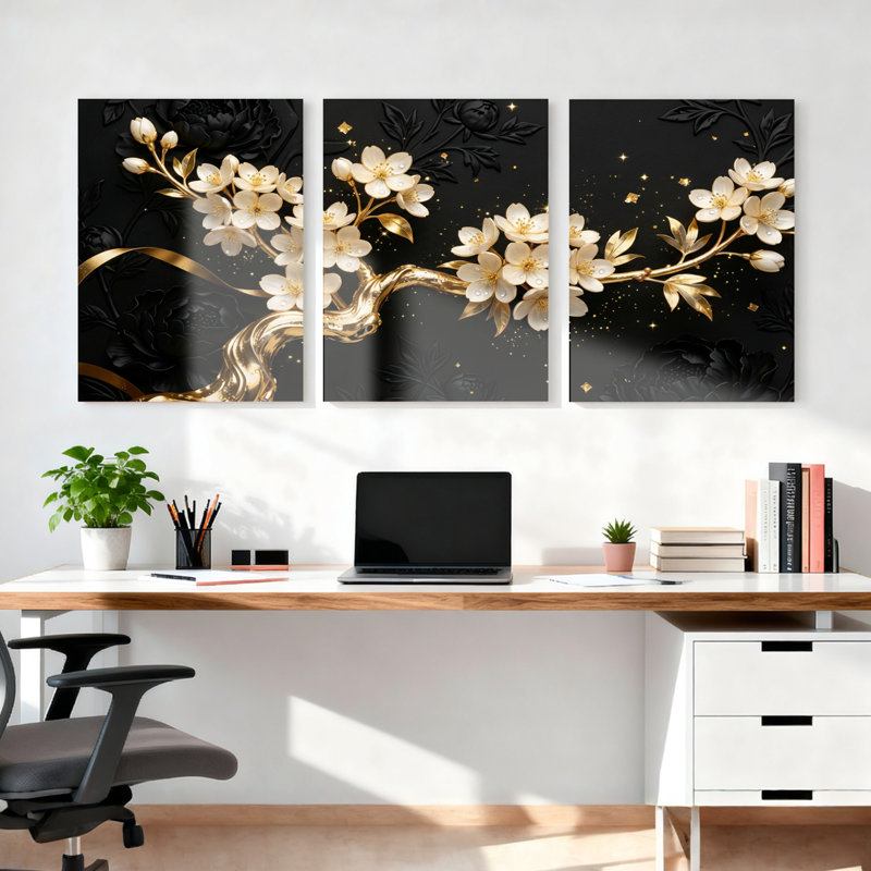 Golden Cherry Blossom, H 24 po x l 48 po