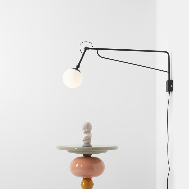 Balin Steel Swing Arm Sconce, 29cm H x 14cm W x 90cm D