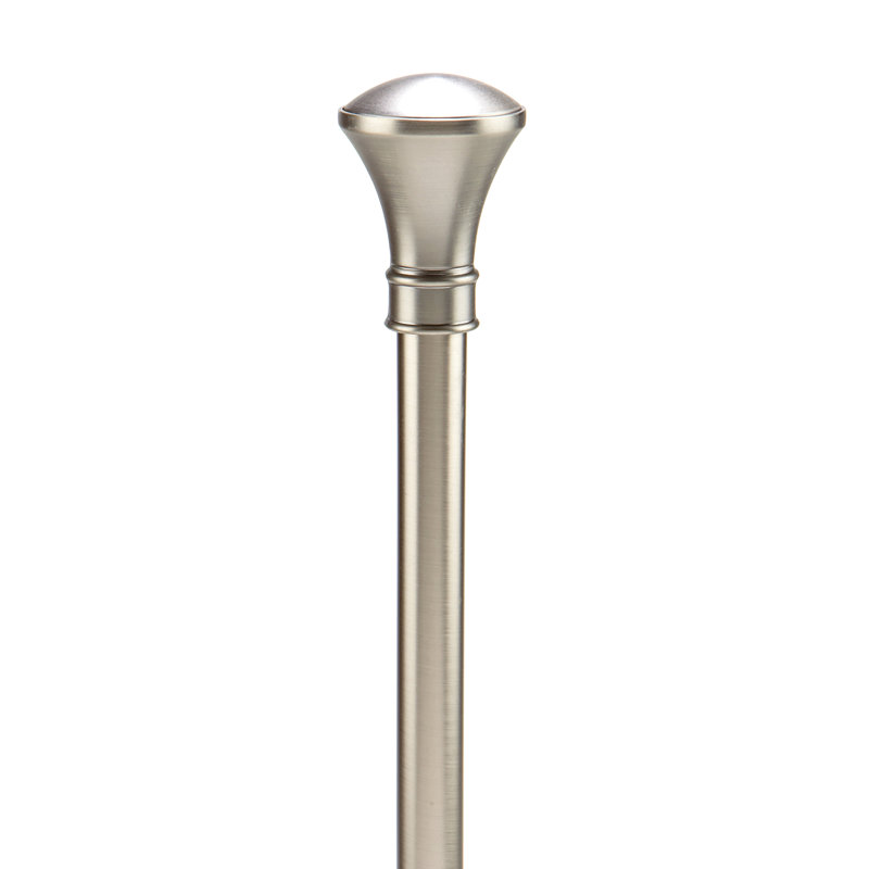 Tringle à rideaux simple Cherelle, H 5,12 po x l 86 po x P 7,28 po, Nickel satiné