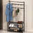 Simple Black Metal Floor-Standing Coat Rack With Built-In Shelves And Hooks; Suitable For Use In Hallways, Bedrooms, And Offices; Can Store Clothes And Bags.-610073039