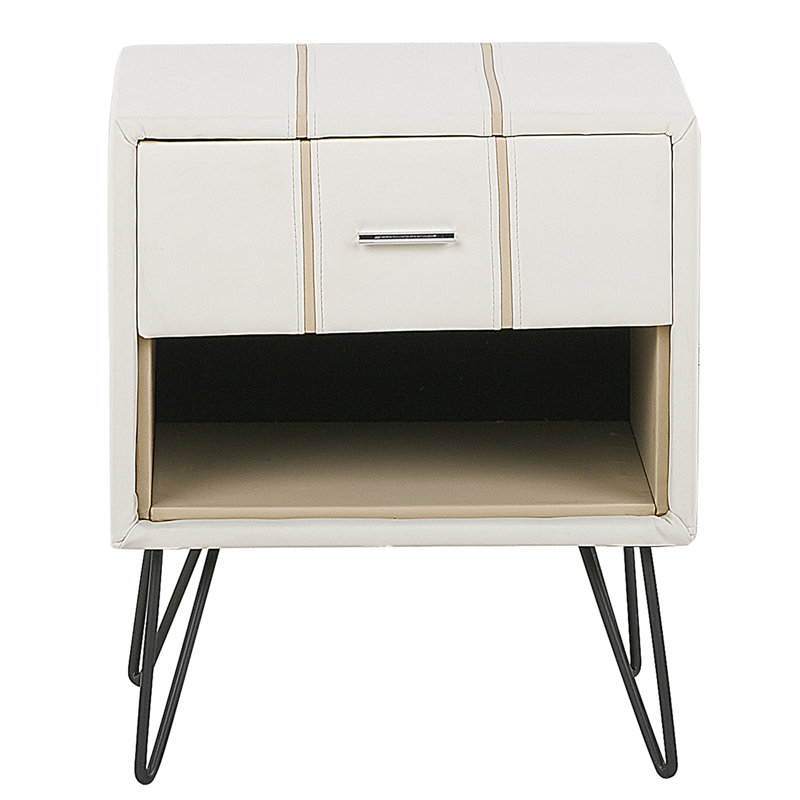 Margie 48cm W Solid Wood Bedside Table, White