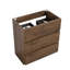 Meuble 24f-105 : Noyer, 3 tiroirs, préassemblé, style moderne et élégant, rangement maximal, ouverture et fermeture silencieuses, sans poignée, lavabo non incluse. Élégant meuble de sol 24f-105, optimisez votre espace et votre confort.