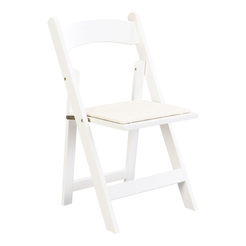 Chaise pliante rembourrée, peu encombrante, facile à transporter, 4 pièces, coussin beige / tablette blanche, salle à manger