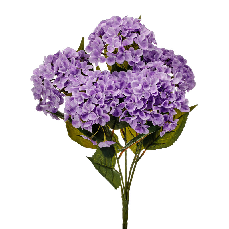 Arrangement d'hortensias, touche naturelle, Mauve