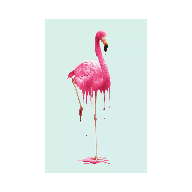 Melting Flamingo by Jonas Loose - Wrapped Canvas Print, 66.04 cm H x 45.72 cm W