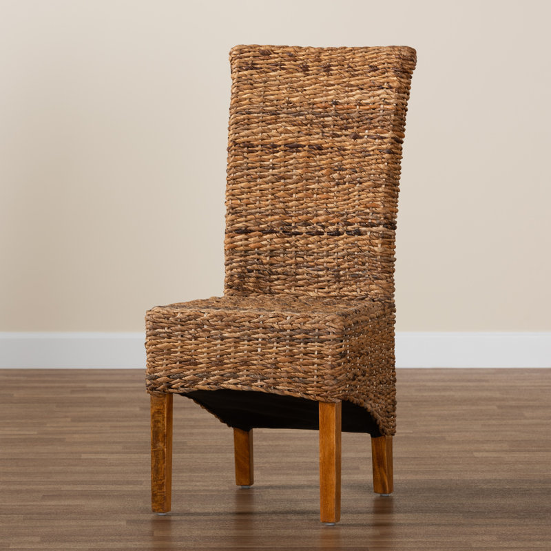 18.1'' H Upholstered Mahogany Parsons Chair, Brown, Brown