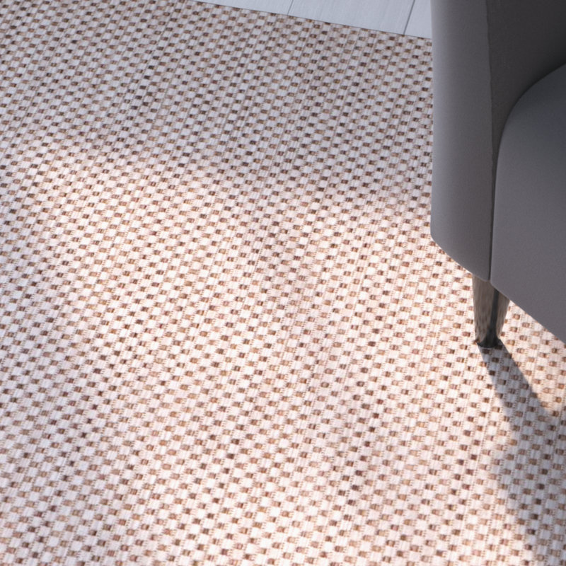 Lithonia Beige Indoor/Outdoor Area Rug, Square 7'10"