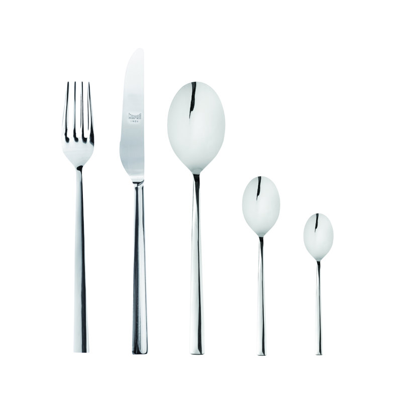 Ensemble de couverts Atena avec cuillères à moka - 30 pièces - Acier inoxydable