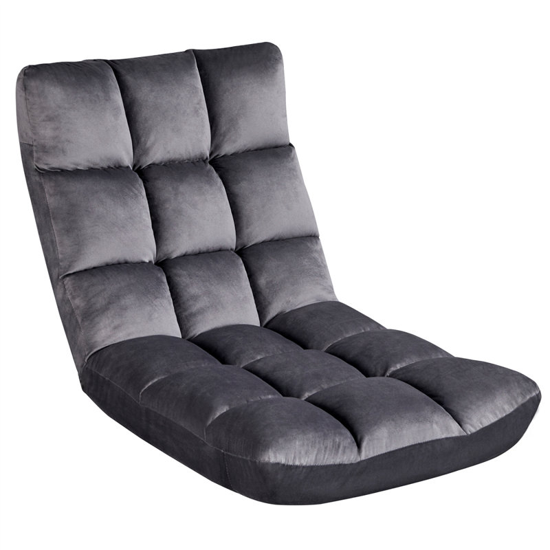 Yaheetech Reclining Ergonomic Floor Game Chair, Grey