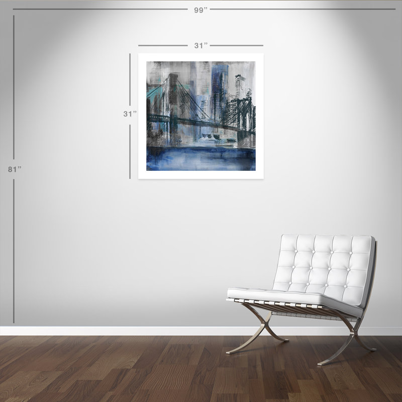 Brooklyn Bridge, impression roulée, H 31 po x l 31 po x P 0,1 po