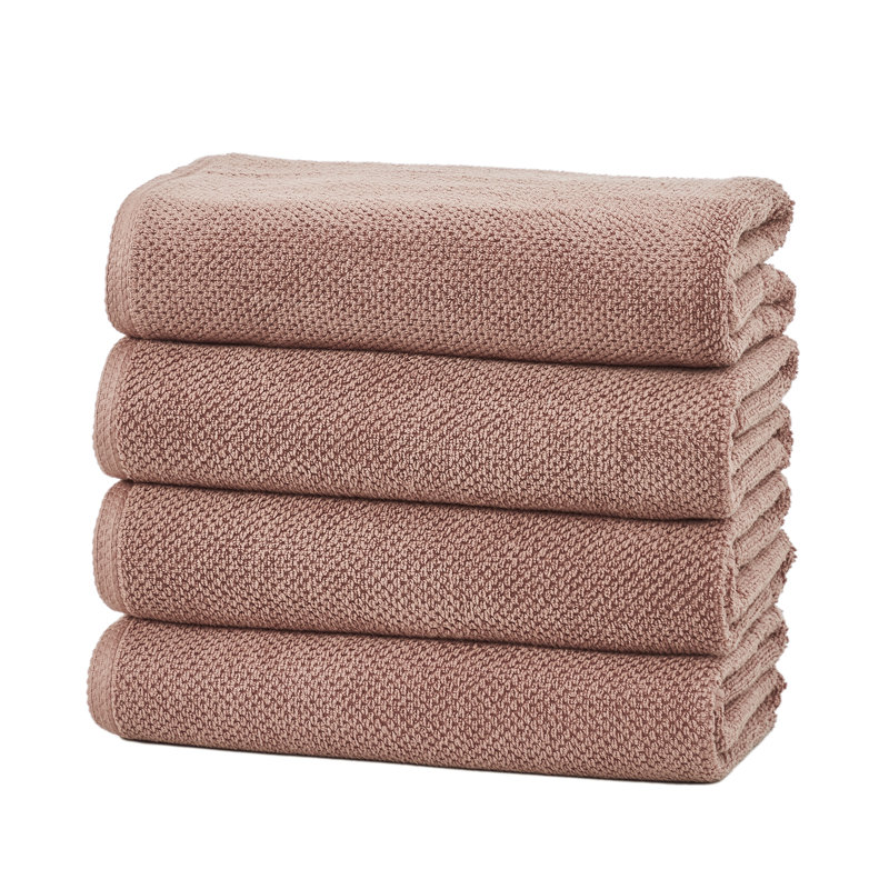 Desert Rose Cotton Textured Bath Towels Set of 4