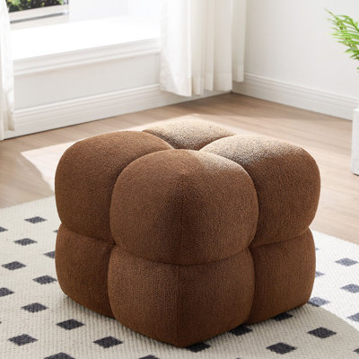 Robertas 20.9" Tufted Square Footstool Ottoman