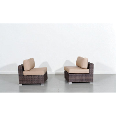 Of 2 Armless Outdoor Chairs, 28" Width, Fully Assembled, Weather- , Cushions, Simple Upkeep Frame, Easy To Clean