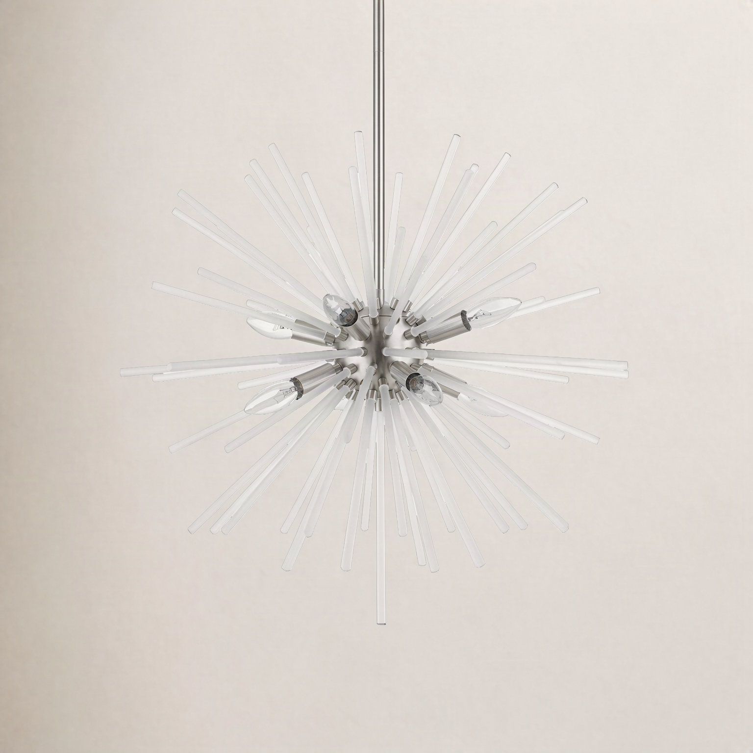 Ryzen 6 - Light Dimmable Sphere Chandelier, 25.75'' H x 15.75'' W x 25.75'' D, Brushed Nickel