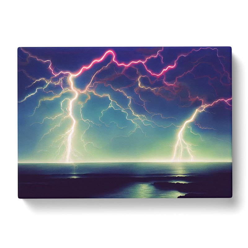 Lightning In Watercolour Vol.2 - Wrapped Canvas Print, 35cm H x 50cm W x 3cm D
