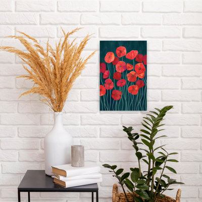 «Coquelicots rouges éclatants», art floral coloré