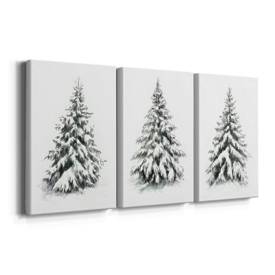 Christmas Holiday Art VI  -Custom Wrapped Gallery Canvas - 3 Pieces