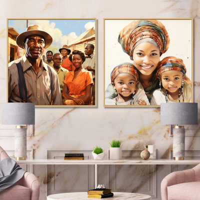 «African Family Heritage I», ensemble de 2 reproductions d'art sur toile