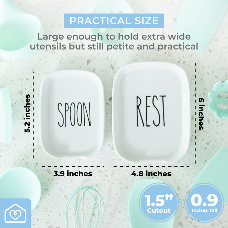 Ensemble de 2 cuillères en porcelaine, Spoon/rest