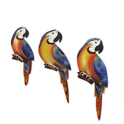 Ornements muraux en bois ara trio