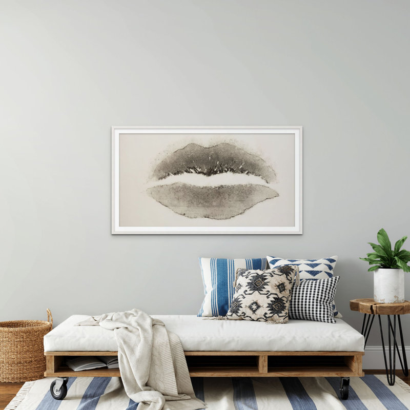 Token Kiss 1 Framed Print, 14" H x 21" W x 1" D