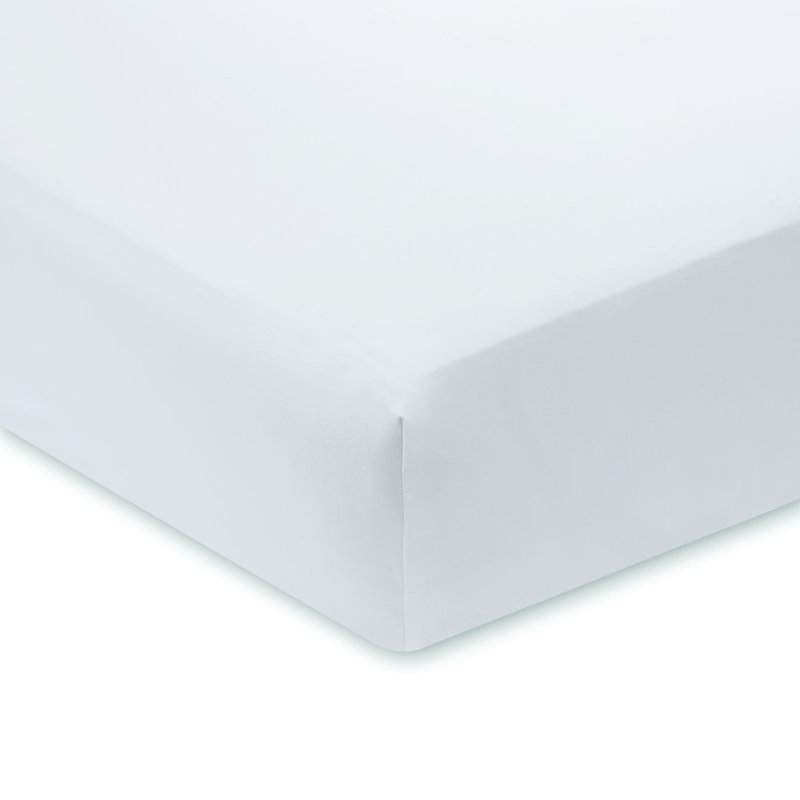 800 Thread Count 100% Cotton Fitted Sheet, White, Kingsize (5')