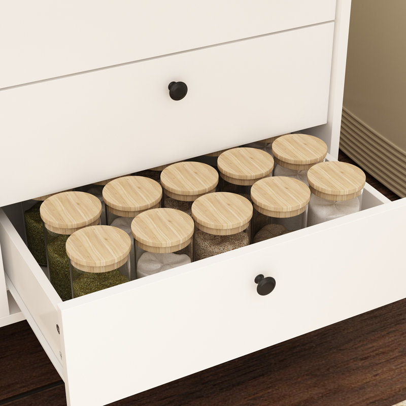 3 Drawer Kitchen Pantry With Cabinet & Adjustable Shelves