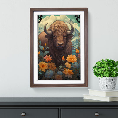 Buffalo Art Nouveau Art - Framed Print