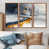 Toile avec cadre flottant brun